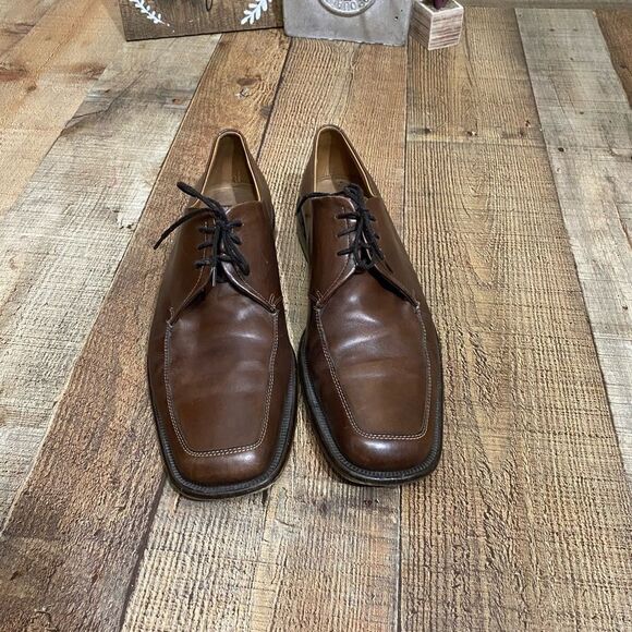 Boss Hugo Boss Mens Brown Square Toe Dress Shoes Sz 11 - Picture 11 of 13